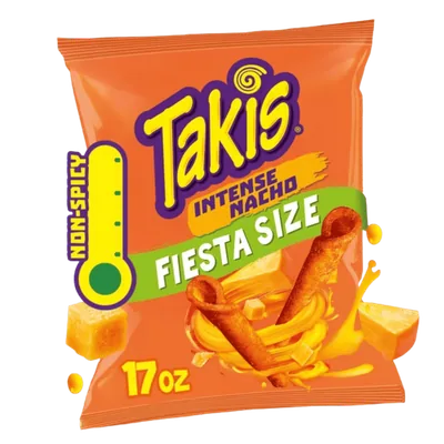 Takis Intense Nacho Fiesta Size Bag, Cheese Rolled Tortilla Chips